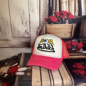 Von Dutch Hot Pink Classic Flying Eyeball Unisex Trucker Snapback Cap